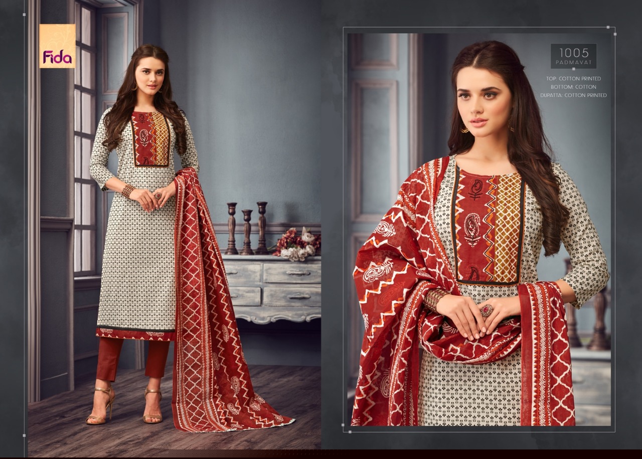 Padmavay By Fida 1001 To 1008 Series Beautiful Stylish Fancy Colorful Casual Wear & Ethnic Wear Cotton Printed With Pintex Dresses At Wholesale Price