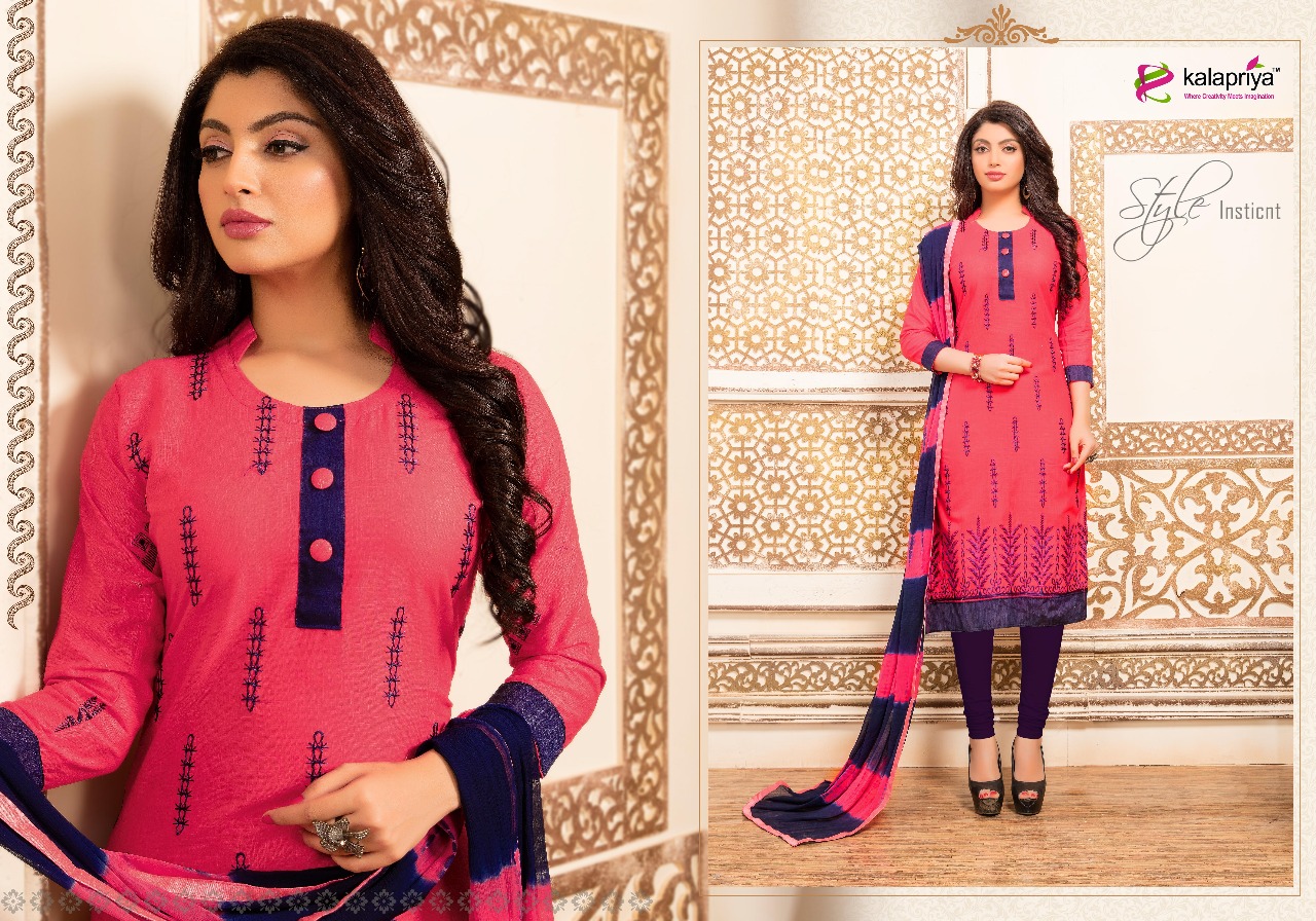 Padmavati By Kalapriya 1001 To 1008 Series Beautiful Stylish Fancy Colorful Ethnic Wear & Party Wear & Casual Wear Cotton Slub Embroidered Dresses At Wholesale Price