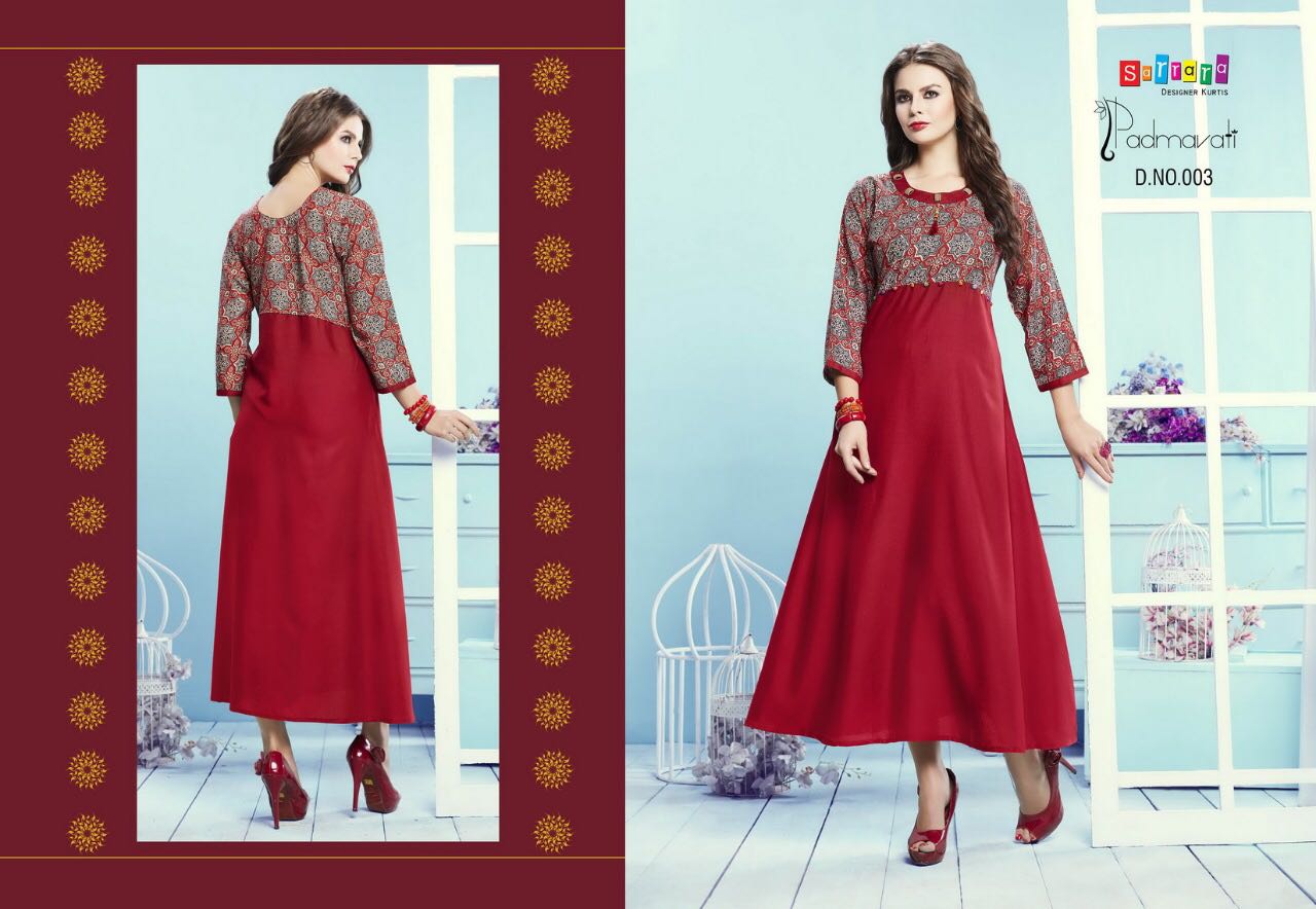 Padmavati By Sarrara 001 To 010 Series Designer Beautiful Stylish Fancy Colorful Casual Wear Ethnic Wear Summer Collection Heavy Rayon Printed Kurtis At Wholesale Price