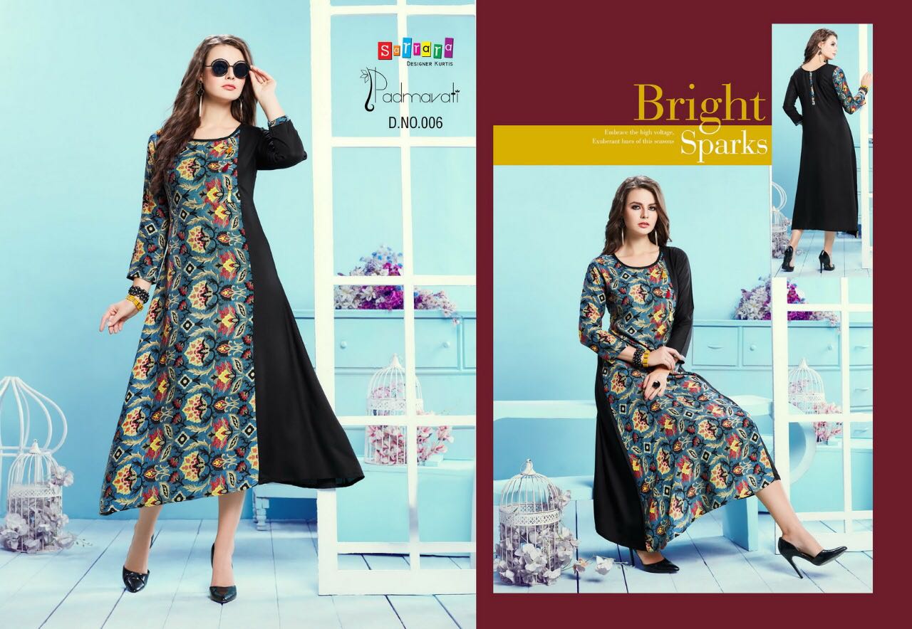 Padmavati By Sarrara 001 To 010 Series Designer Beautiful Stylish Fancy Colorful Casual Wear Ethnic Wear Summer Collection Heavy Rayon Printed Kurtis At Wholesale Price