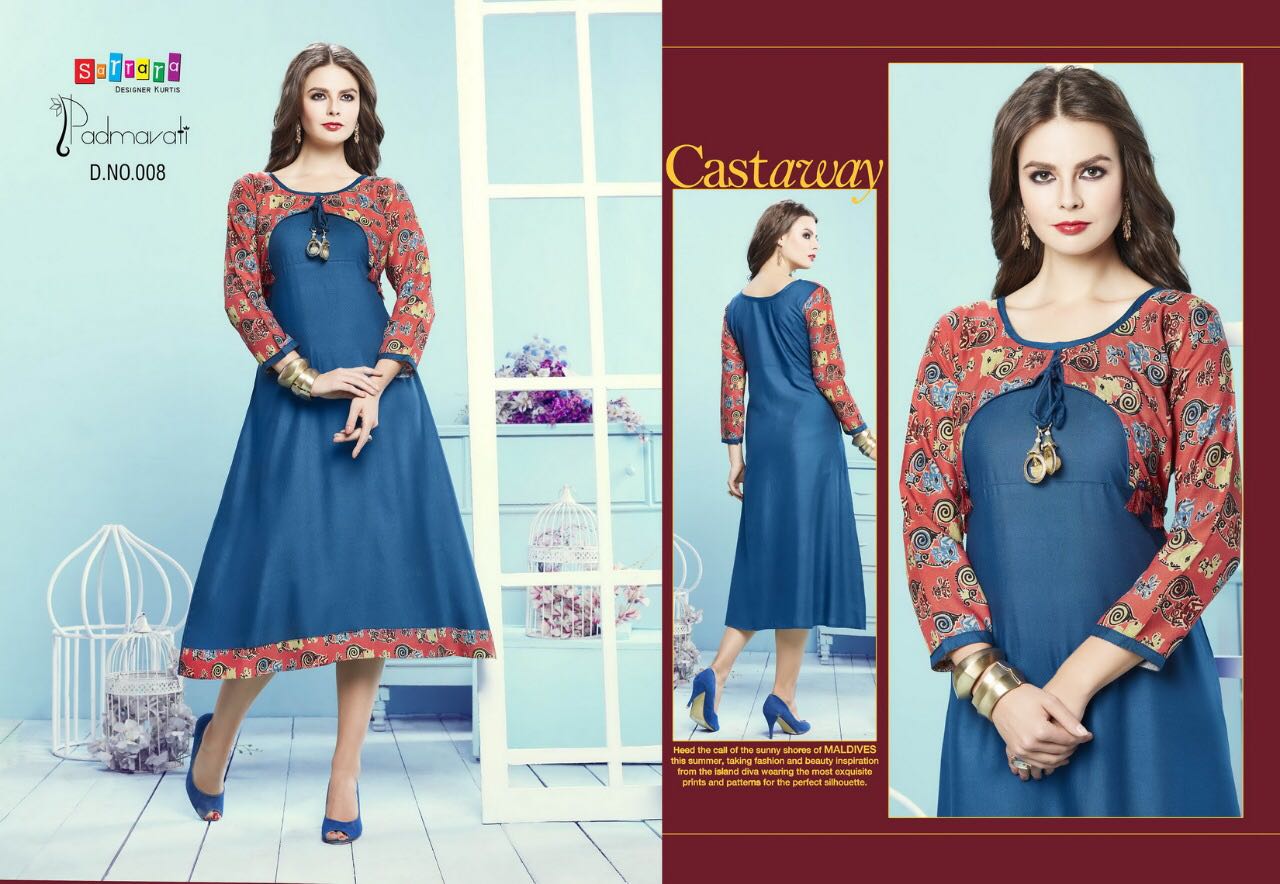 Padmavati By Sarrara 001 To 010 Series Designer Beautiful Stylish Fancy Colorful Casual Wear Ethnic Wear Summer Collection Heavy Rayon Printed Kurtis At Wholesale Price