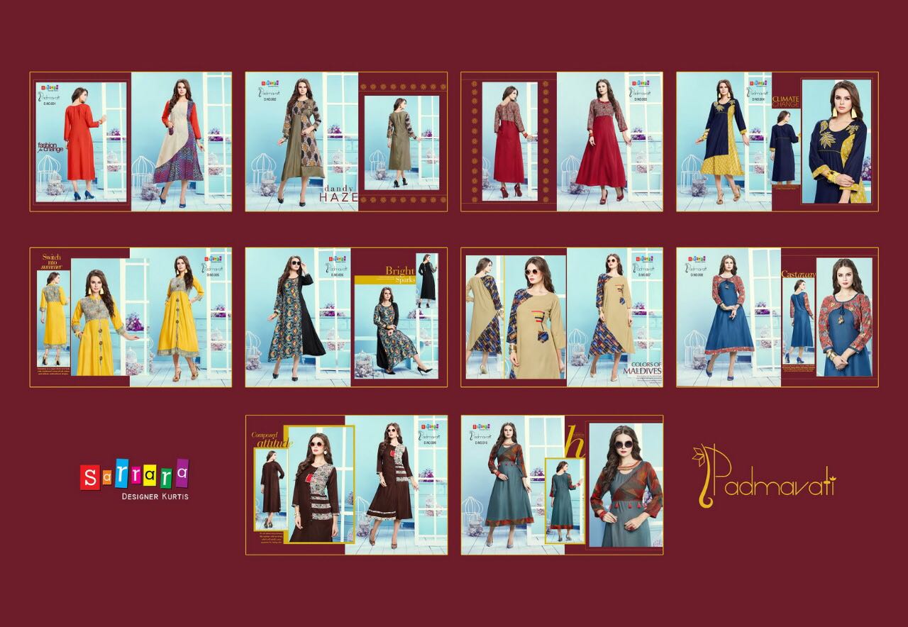 Padmavati By Sarrara 001 To 010 Series Designer Beautiful Stylish Fancy Colorful Casual Wear Ethnic Wear Summer Collection Heavy Rayon Printed Kurtis At Wholesale Price