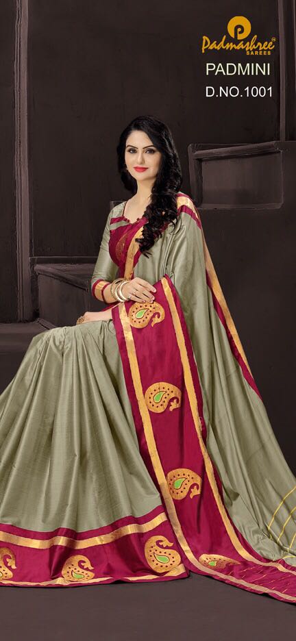 Padmini By Padmashreee Sarees 1001 To 1010 Series Designer Wedding Collection Beautiful Traditional Wear Colorful Stylish Fancy Party Wear & Occasional Wear Silk Cotton Sarees At Wholesale Price