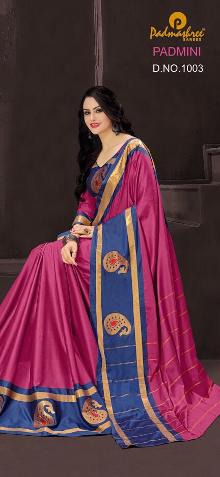 Padmini By Padmashreee Sarees 1001 To 1010 Series Designer Wedding Collection Beautiful Traditional Wear Colorful Stylish Fancy Party Wear & Occasional Wear Silk Cotton Sarees At Wholesale Price
