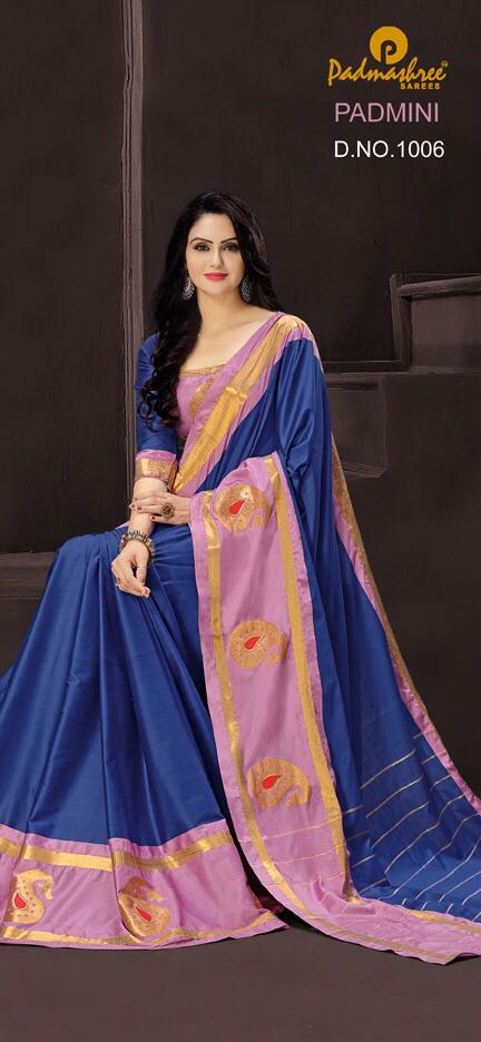 Padmini By Padmashreee Sarees 1001 To 1010 Series Designer Wedding Collection Beautiful Traditional Wear Colorful Stylish Fancy Party Wear & Occasional Wear Silk Cotton Sarees At Wholesale Price