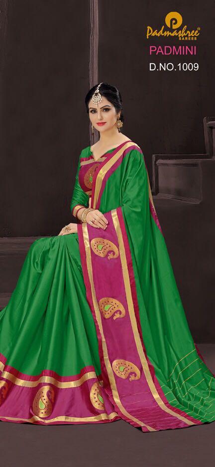 Padmini By Padmashreee Sarees 1001 To 1010 Series Designer Wedding Collection Beautiful Traditional Wear Colorful Stylish Fancy Party Wear & Occasional Wear Silk Cotton Sarees At Wholesale Price