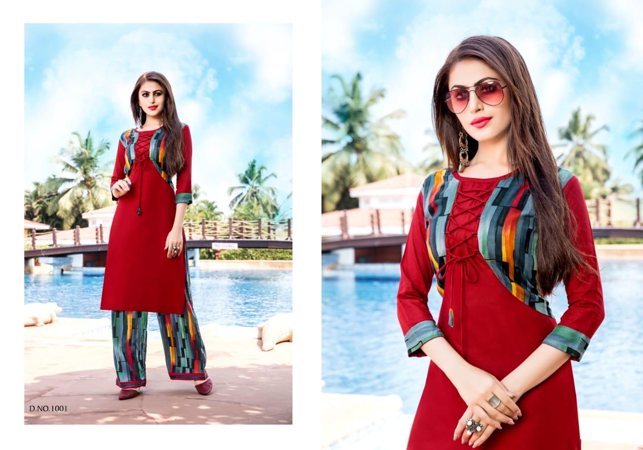 Palak By Sweta 1001 To 1008 Series Beautiful Stylish Fancy Colorful Casual Wear & Ethnic Wear Rayon Printed Kurtis At Wholesale Price