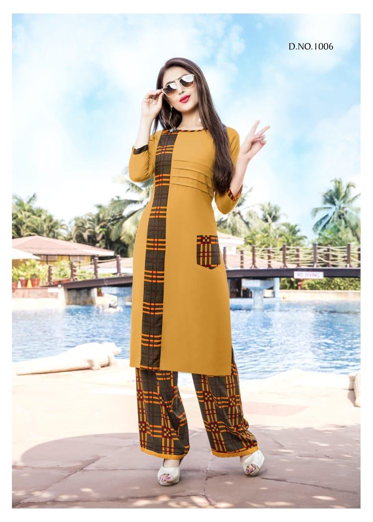 Palak By Sweta 1001 To 1008 Series Beautiful Stylish Fancy Colorful Casual Wear & Ethnic Wear Rayon Printed Kurtis At Wholesale Price