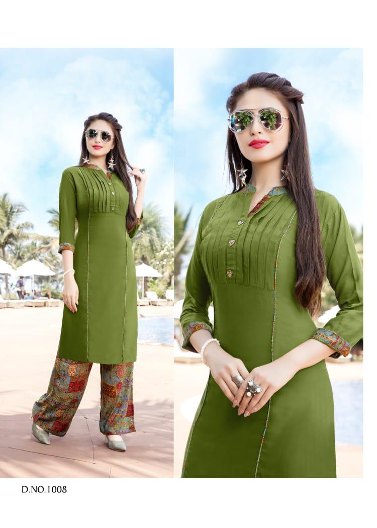 Palak By Sweta 1001 To 1008 Series Beautiful Stylish Fancy Colorful Casual Wear & Ethnic Wear Rayon Printed Kurtis At Wholesale Price