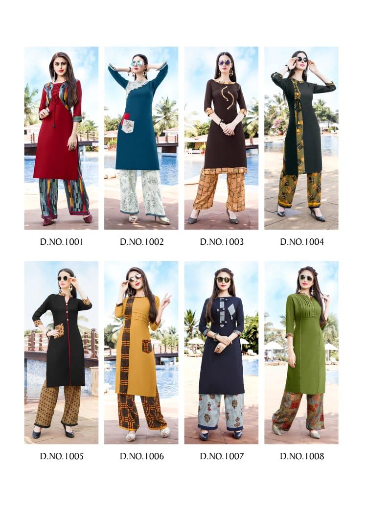 Palak By Sweta 1001 To 1008 Series Beautiful Stylish Fancy Colorful Casual Wear & Ethnic Wear Rayon Printed Kurtis At Wholesale Price