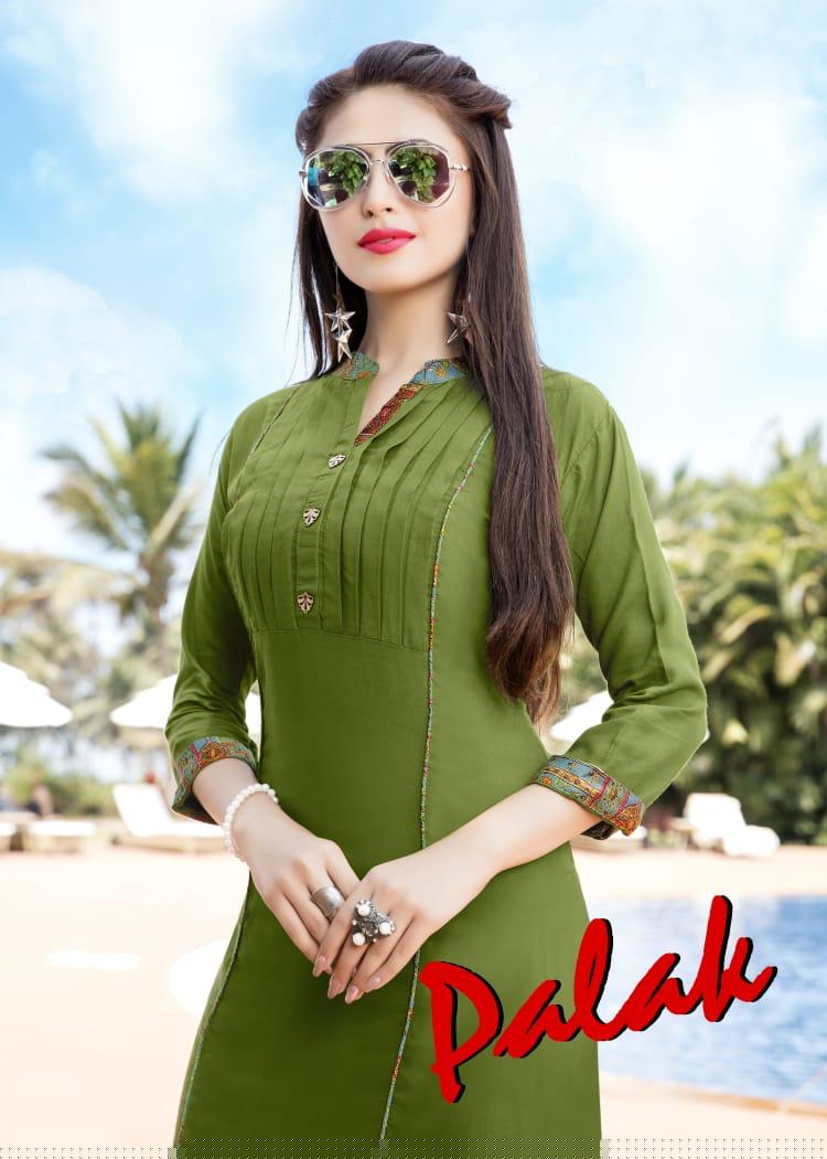 Palak By Sweta 1001 To 1008 Series Beautiful Stylish Fancy Colorful Casual Wear & Ethnic Wear Rayon Printed Kurtis At Wholesale Price