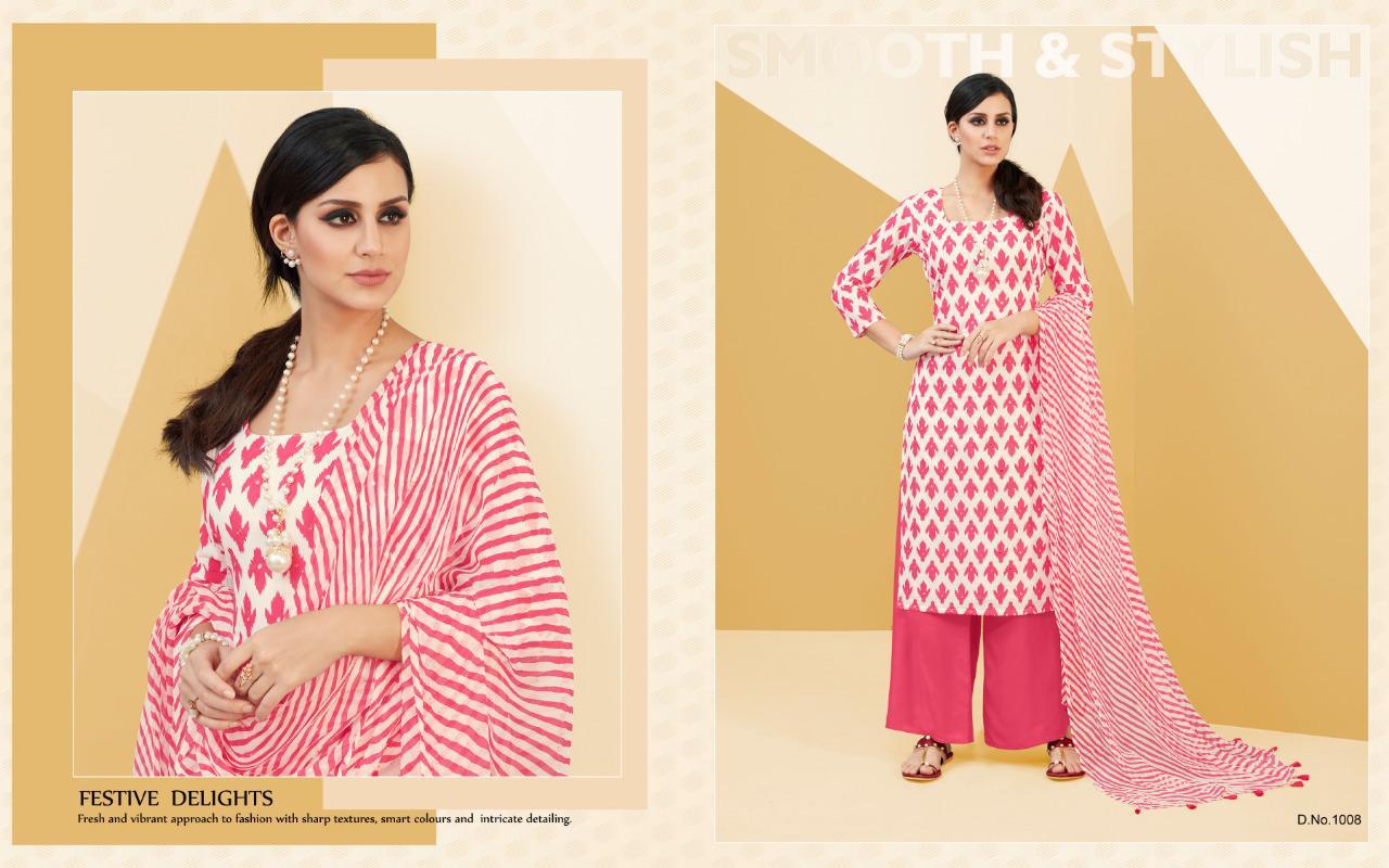 Palzo Beauty By Amrut Varsha Creation 1001 To 1008 Series Beautiful Suits Stylish Fancy Colorful Casual Wear & Ethnic Wear Collection Pure Cotton Print Dresses At Wholesale Price
