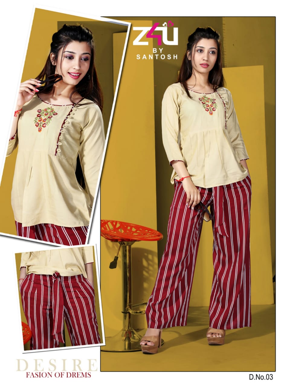 Palazzo Beauty By Z4u 01 To 09 Series Beautiful Stylish Fancy Colorful Ready To Wear & Casual Wear Pure Rayon Kurtis & Palazzo At Wholesale Price