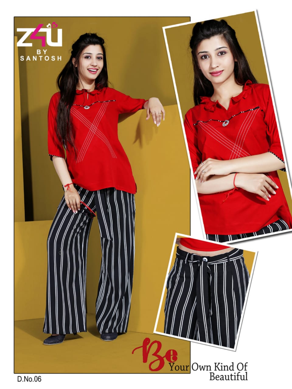 Palazzo Beauty By Z4u 01 To 09 Series Beautiful Stylish Fancy Colorful Ready To Wear & Casual Wear Pure Rayon Kurtis & Palazzo At Wholesale Price