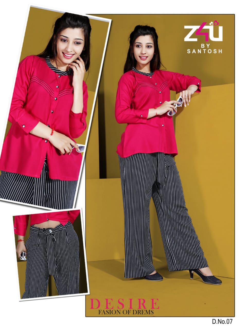 Palazzo Beauty By Z4u 01 To 09 Series Beautiful Stylish Fancy Colorful Ready To Wear & Casual Wear Pure Rayon Kurtis & Palazzo At Wholesale Price