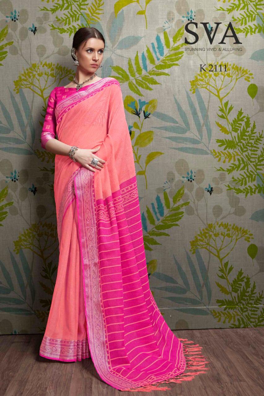Palkhi By Sva 2101 To 2112 Series Indian Traditional Wear Collection Beautiful Stylish Fancy Colorful Party Wear & Occasional Wear Pure Linen Sarees At Wholesale Price