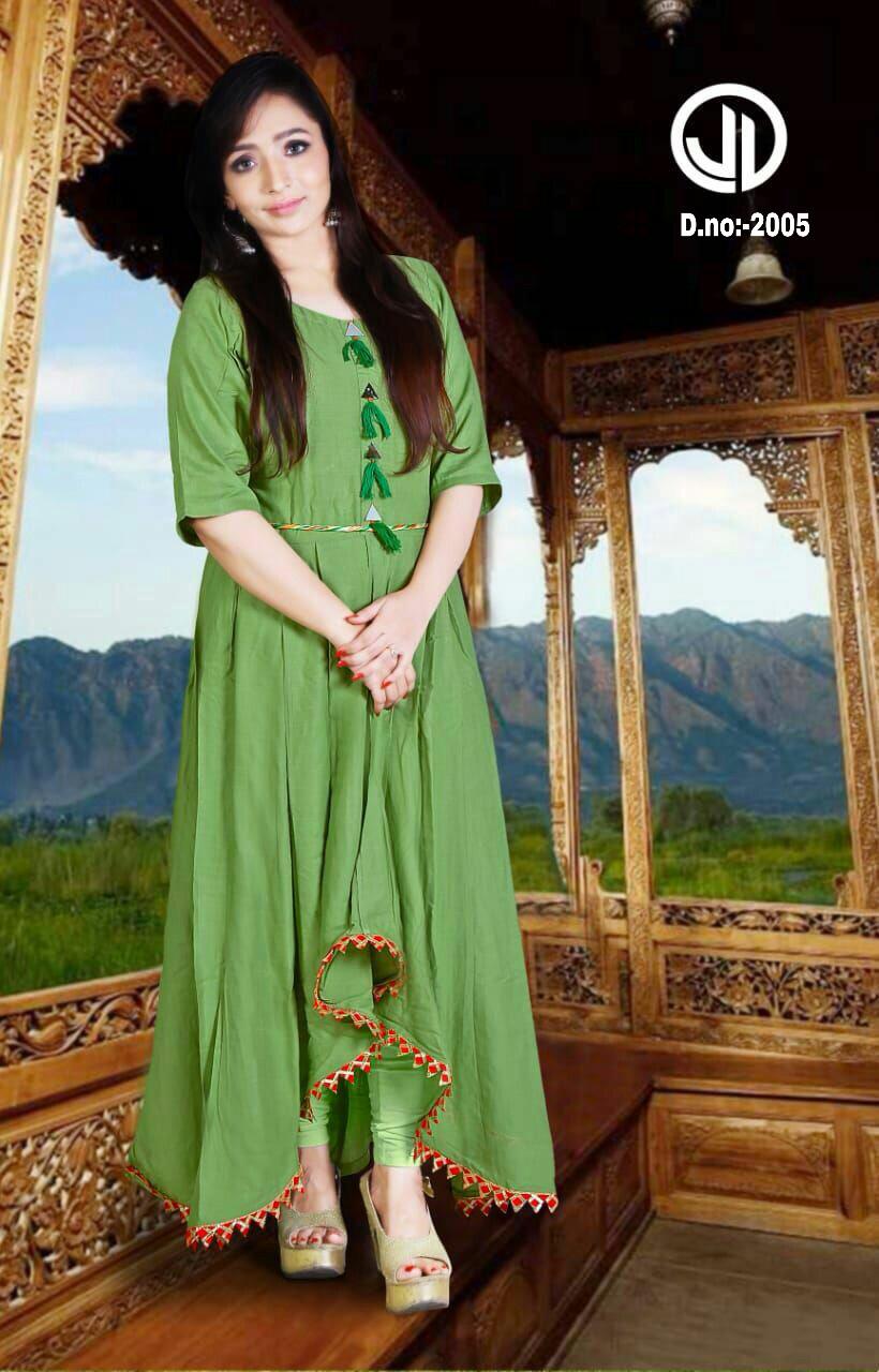 Palm Vol-1 By Jelly Blue 2001 To 2005 Series Beautiful Colorful Stylish Fancy Casual Wear & Ethnic Wear & Ready To Wear Rayon Embroidered Kurtis At Wholesale Price