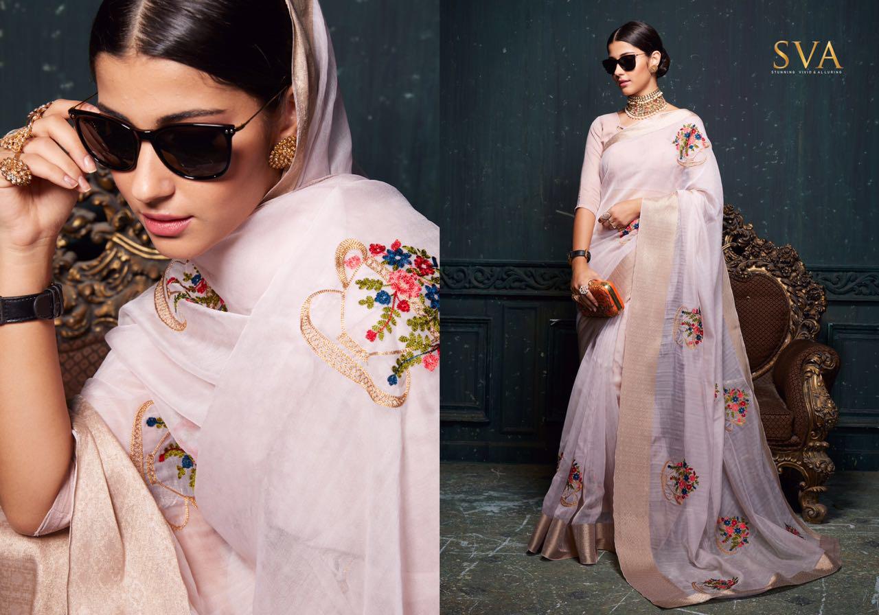 Panalal-3 By Sva 01 To 08 Series Designer Indian Traditional Wear Collection Beautiful Stylish Fancy Colorful Party Wear & Occasional Wear Pure Organza Sarees At Wholesale Price