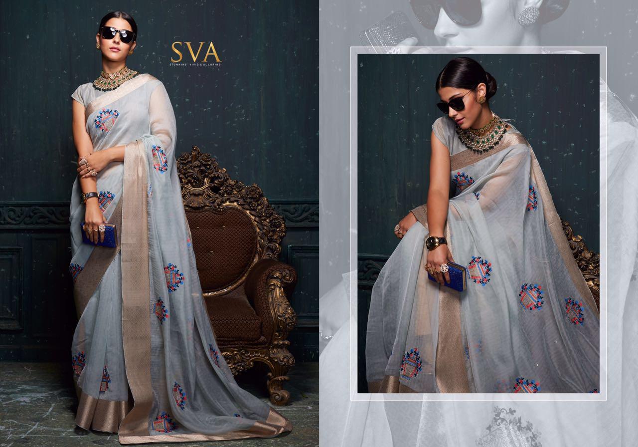 Panalal-3 By Sva 01 To 08 Series Designer Indian Traditional Wear Collection Beautiful Stylish Fancy Colorful Party Wear & Occasional Wear Pure Organza Sarees At Wholesale Price