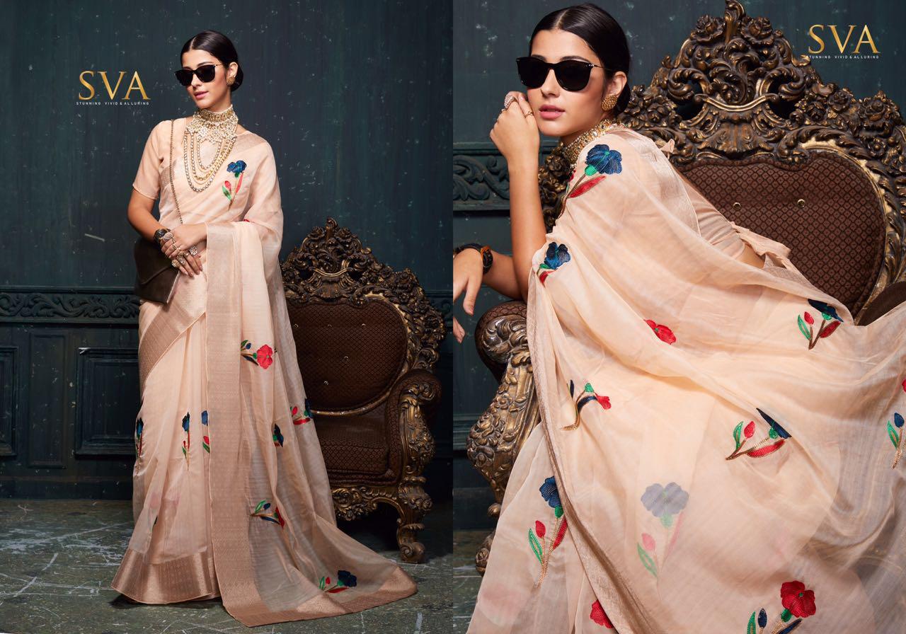 Panalal-3 By Sva 01 To 08 Series Designer Indian Traditional Wear Collection Beautiful Stylish Fancy Colorful Party Wear & Occasional Wear Pure Organza Sarees At Wholesale Price