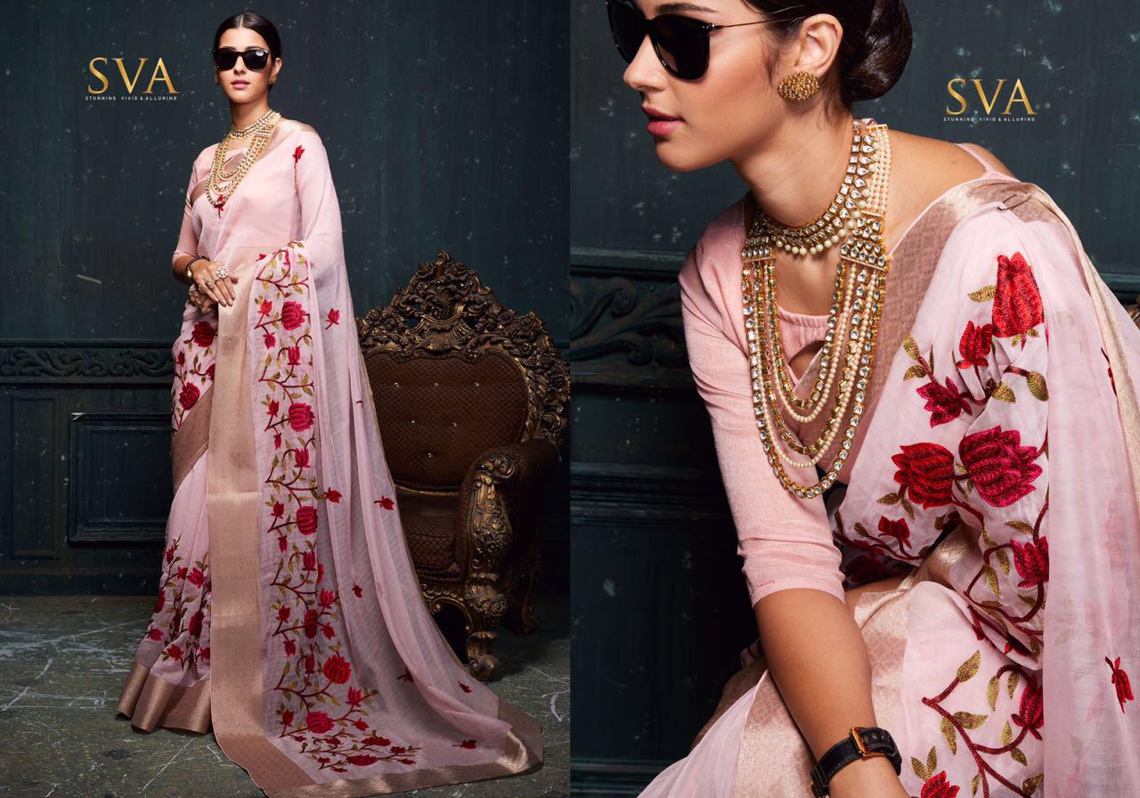 Panalal-3 By Sva 01 To 08 Series Designer Indian Traditional Wear Collection Beautiful Stylish Fancy Colorful Party Wear & Occasional Wear Pure Organza Sarees At Wholesale Price
