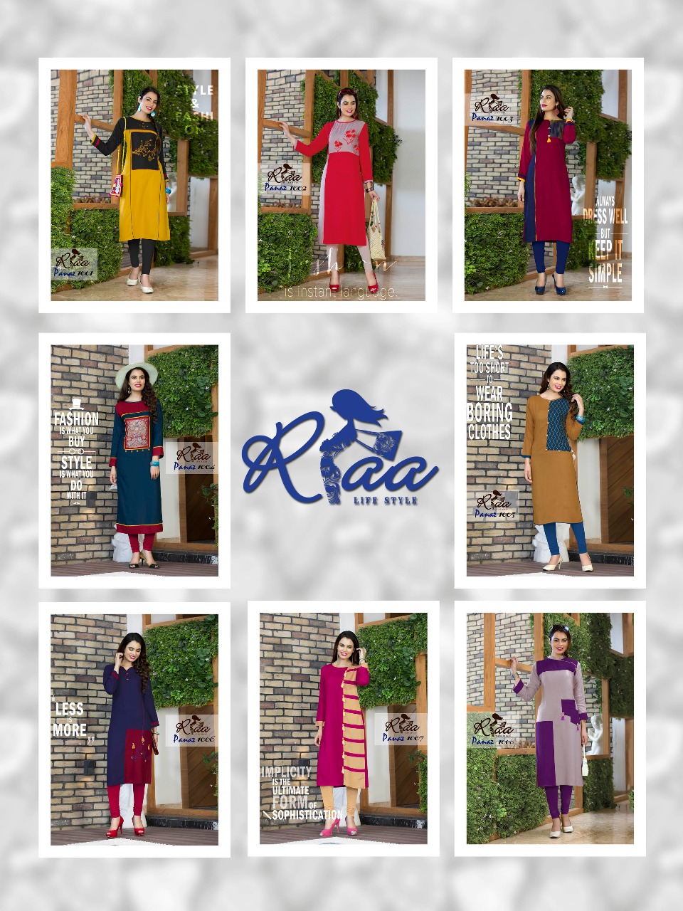 Panaz By Riaa Lifestyle 1001 To 1008 Series Beautiful Stylish Fancy Colorful Casual Wear & Ethnic Wear Premium Heavy Rayon Embroidered Kurtis At Wholesale Price