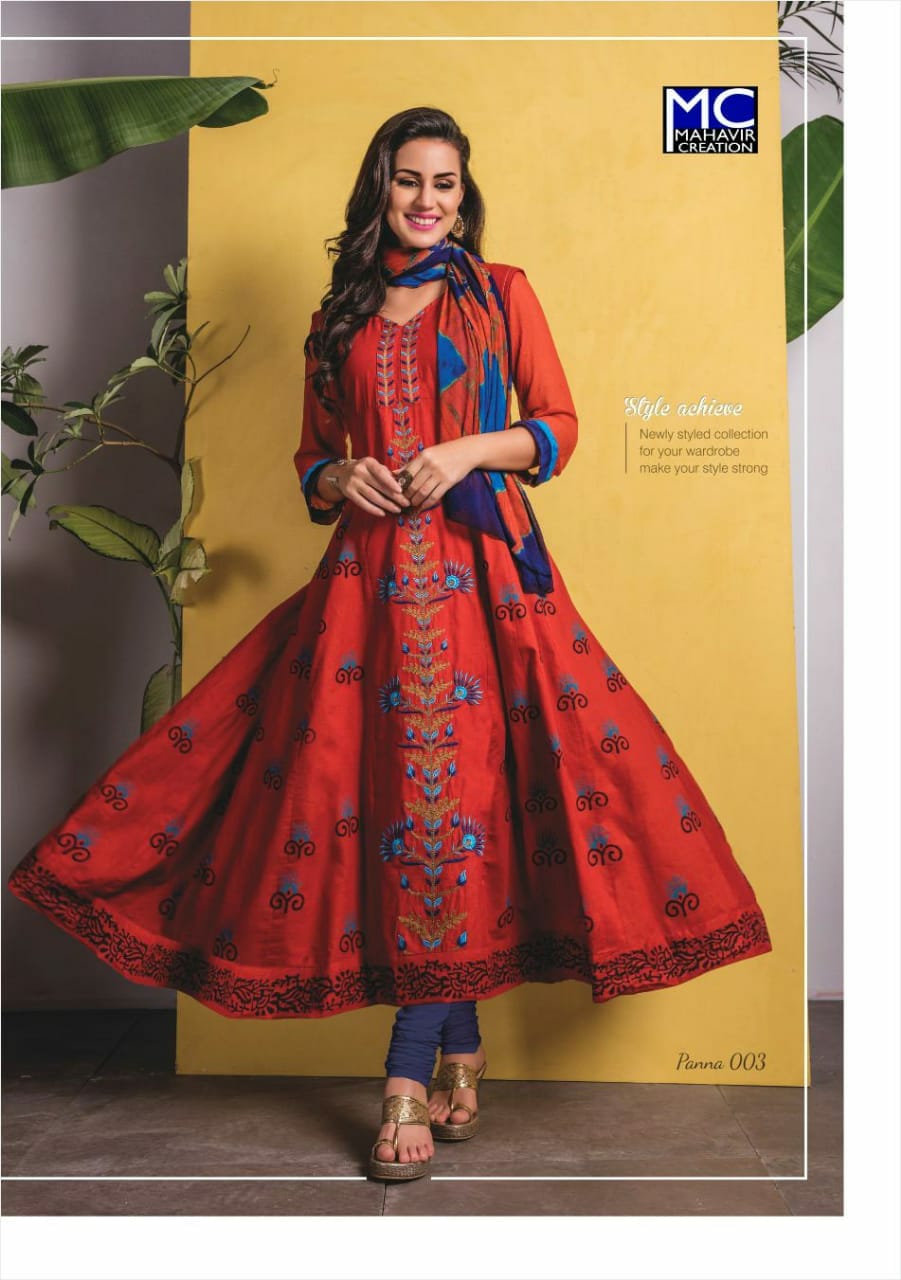 Panna Vol-10 By Mahavir Creation 001 To 008 Series Beautiful Colorful Stylish Fancy Casual Wear & Ethnic Wear & Ready To Wear Heavy Rayon Printed Kurtis At Wholesale Price