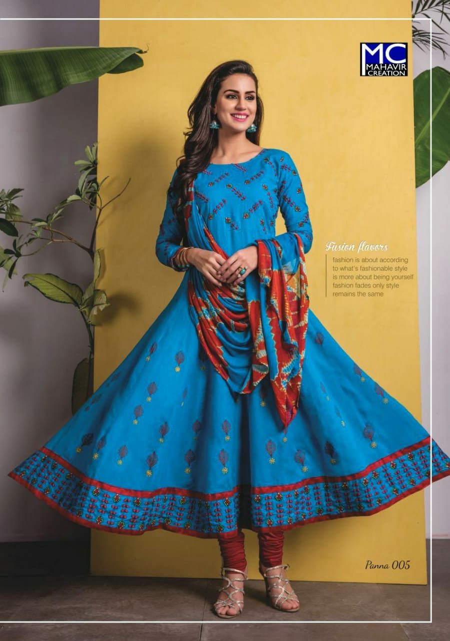 Panna Vol-10 By Mahavir Creation 001 To 008 Series Beautiful Colorful Stylish Fancy Casual Wear & Ethnic Wear & Ready To Wear Heavy Rayon Printed Kurtis At Wholesale Price