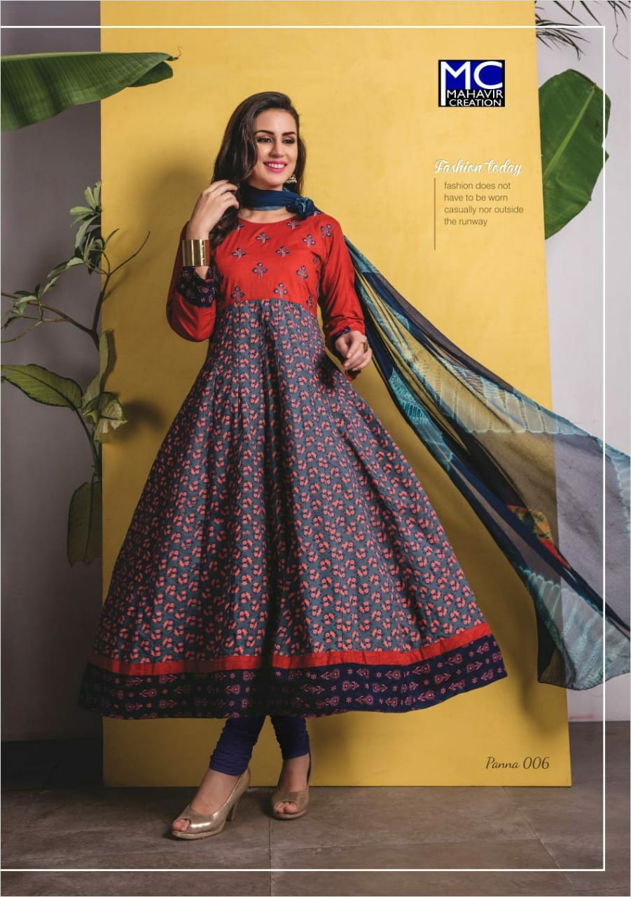 Panna Vol-10 By Mahavir Creation 001 To 008 Series Beautiful Colorful Stylish Fancy Casual Wear & Ethnic Wear & Ready To Wear Heavy Rayon Printed Kurtis At Wholesale Price
