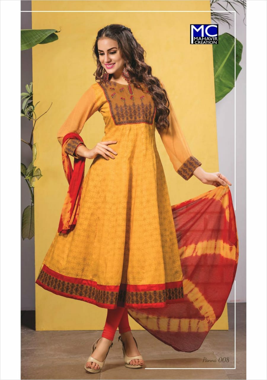 Panna Vol-10 By Mahavir Creation 001 To 008 Series Beautiful Colorful Stylish Fancy Casual Wear & Ethnic Wear & Ready To Wear Heavy Rayon Printed Kurtis At Wholesale Price