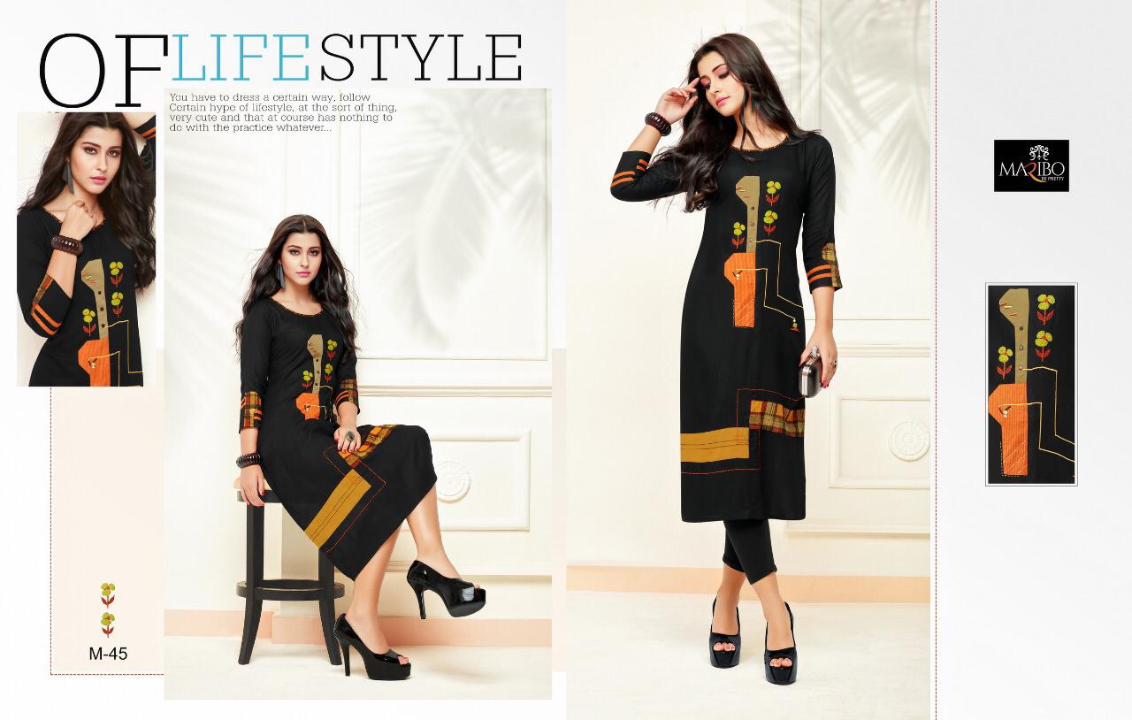 Panorama By Maribo M-45 To M-50 Series Designer Colorful Stylish Fancy Beautiful Party Wear & Ethnic Wear Rayon Printed Kurtis At Wholesale Price