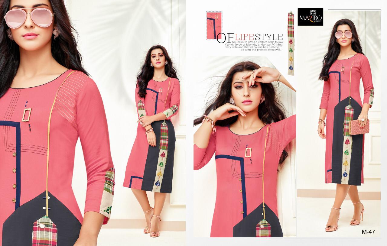 Panorama By Maribo M-45 To M-50 Series Designer Colorful Stylish Fancy Beautiful Party Wear & Ethnic Wear Rayon Printed Kurtis At Wholesale Price