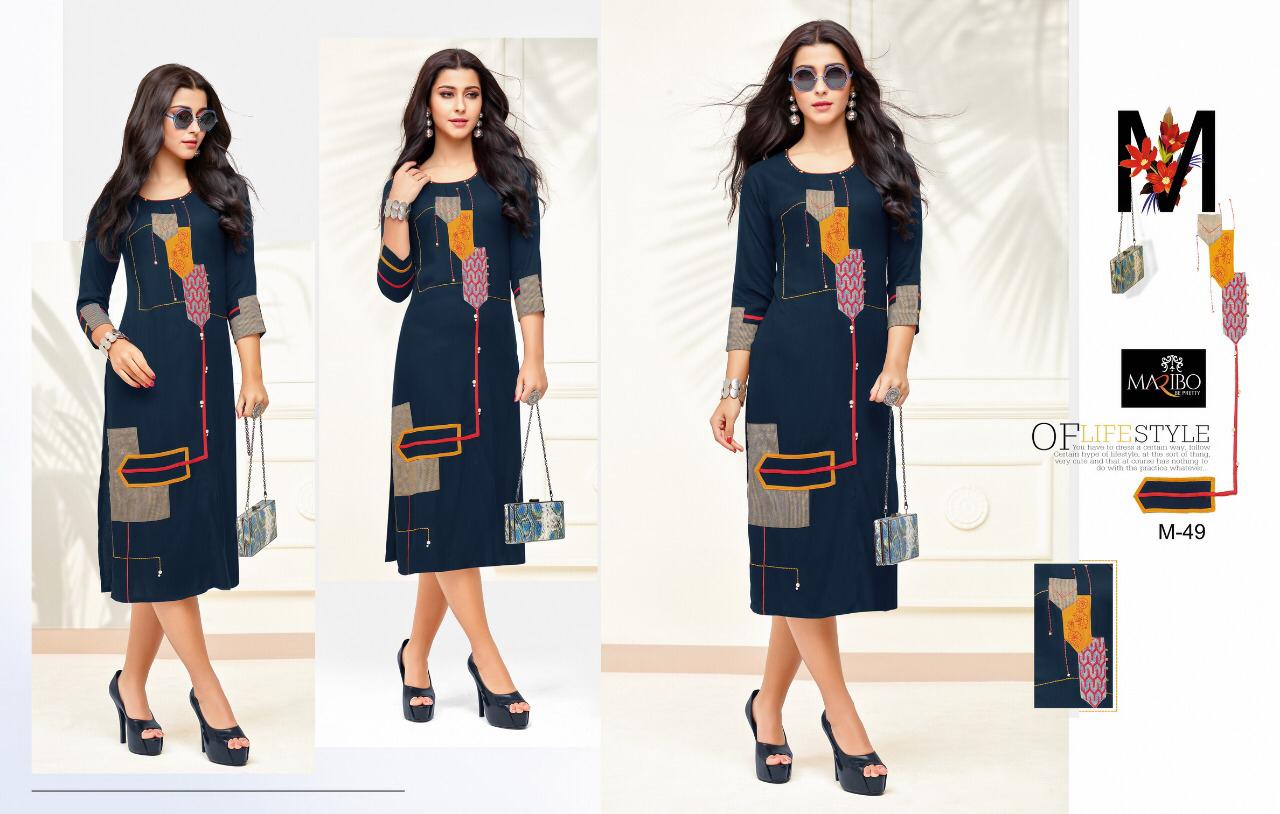 Panorama By Maribo M-45 To M-50 Series Designer Colorful Stylish Fancy Beautiful Party Wear & Ethnic Wear Rayon Printed Kurtis At Wholesale Price
