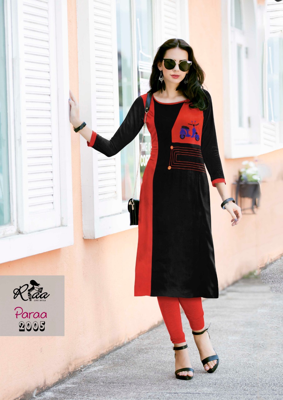 Paraa By Ria Lifestyle 2001 To 2008 Series Beautiful Stylish Fancy Colorful Casual Wear & Ethnic Wear & Ready To Wear Heavy Rayon Kurtis At Wholesale Price