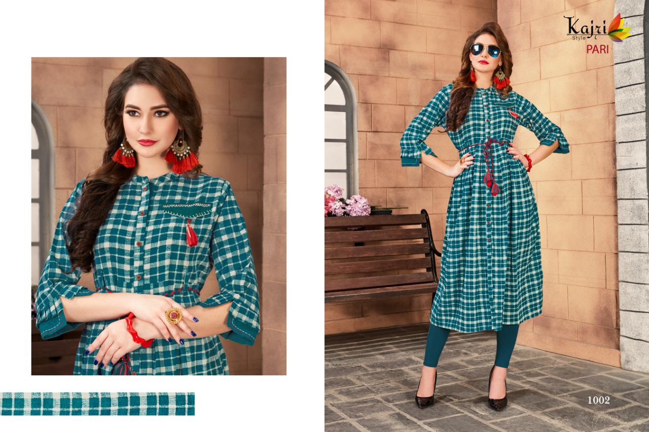 Pari Vol-1 By Kajri Style 1001 To 1006 Series Indian Traditional Wear Collection Beautiful Stylish Fancy Colorful Party Wear & Occasional Wear Rayon Printed Kurtis At Wholesale Price