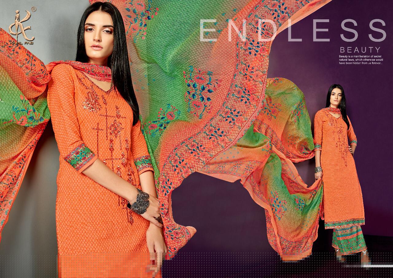 Pari Vol-3 By Kapil Fab 42001 To 42008 Series Beautiful Suits Stylish Fancy Colorful Casual Wear & Ethnic Wear Collection Pure Cotton Cambric Print With Embroidery Dresses At Wholesale Price