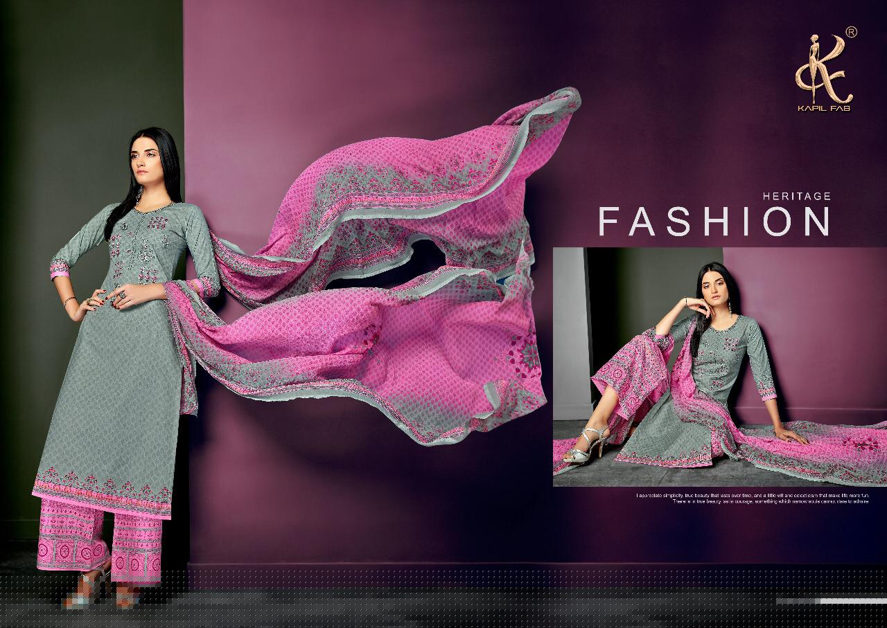 Pari Vol-3 By Kapil Fab 42001 To 42008 Series Beautiful Suits Stylish Fancy Colorful Casual Wear & Ethnic Wear Collection Pure Cotton Cambric Print With Embroidery Dresses At Wholesale Price