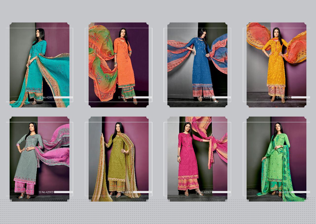 Pari Vol-3 By Kapil Fab 42001 To 42008 Series Beautiful Suits Stylish Fancy Colorful Casual Wear & Ethnic Wear Collection Pure Cotton Cambric Print With Embroidery Dresses At Wholesale Price