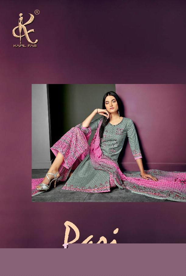 Pari Vol-3 By Kapil Fab 42001 To 42008 Series Beautiful Suits Stylish Fancy Colorful Casual Wear & Ethnic Wear Collection Pure Cotton Cambric Print With Embroidery Dresses At Wholesale Price