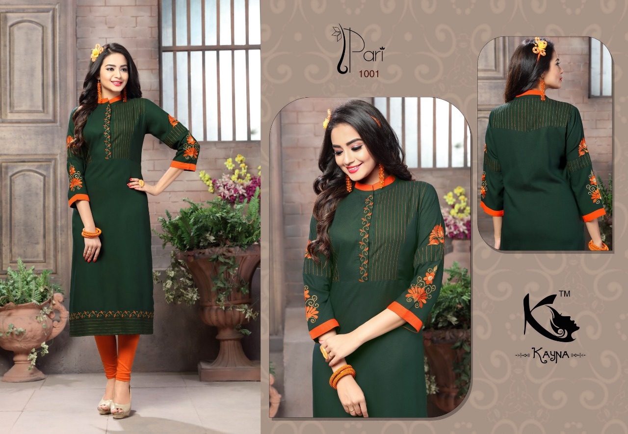 Pari By Kayna 1001 To 1012 Series Beautiful Stylish Fancy Colorful Casual Wear & Ethnic Wear Rayon Printed Kurtis At Wholesale Price