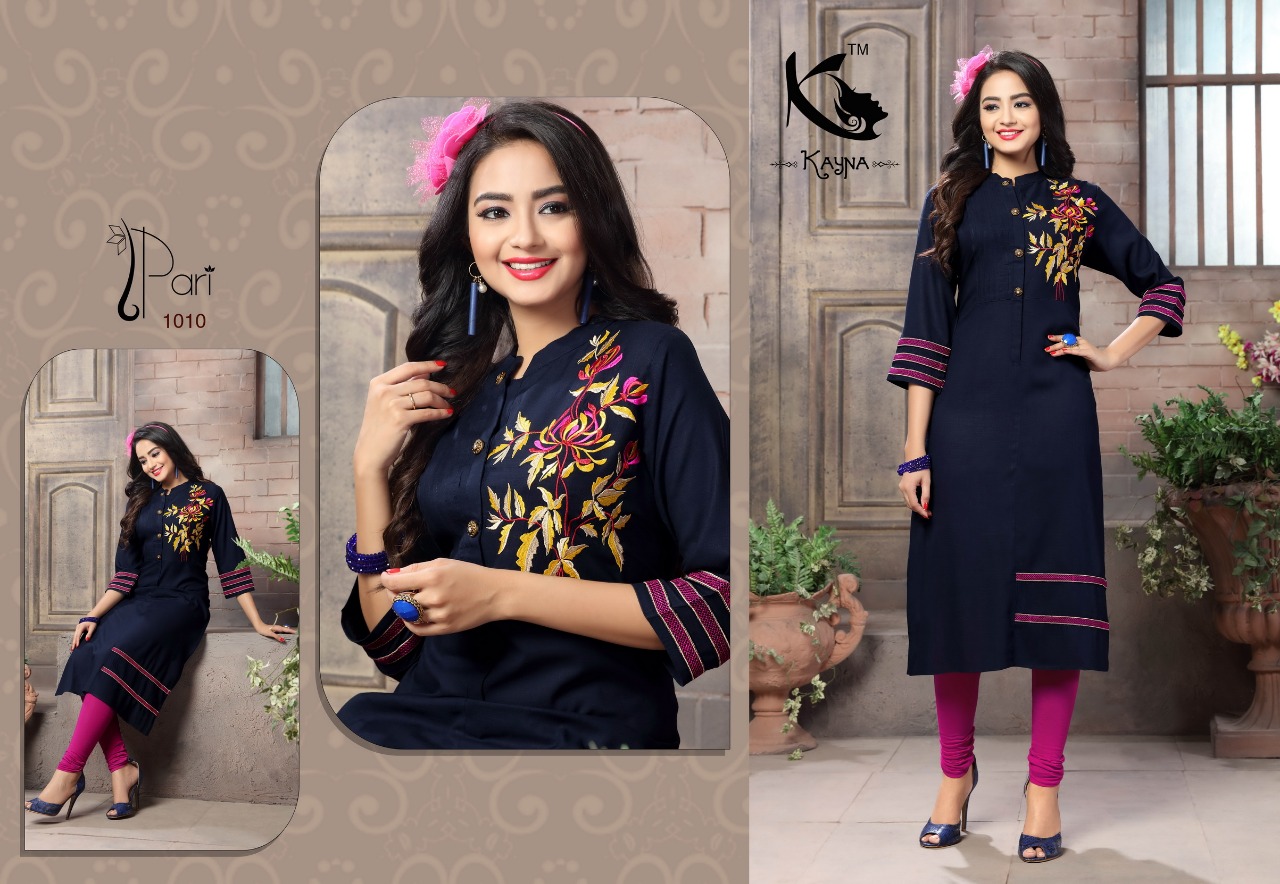 Pari By Kayna 1001 To 1012 Series Beautiful Stylish Fancy Colorful Casual Wear & Ethnic Wear Rayon Printed Kurtis At Wholesale Price