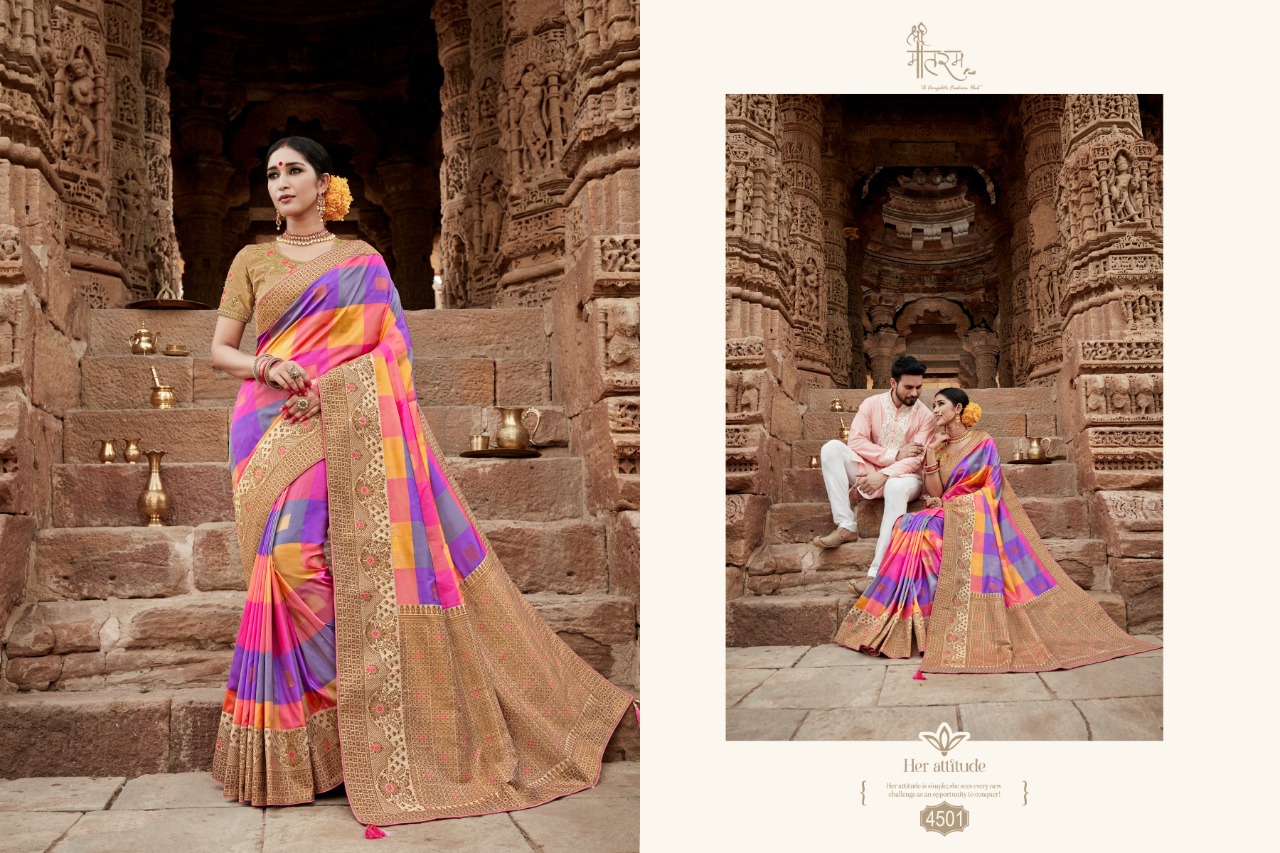 Parinay Bandhan By Shree Mataram 4501 To 4509 Series Indian Traditional Wear Collection Beautiful Stylish Fancy Colorful Party Wear & Occasional Wear Silk Jacquard Work Sarees At Wholesale Price