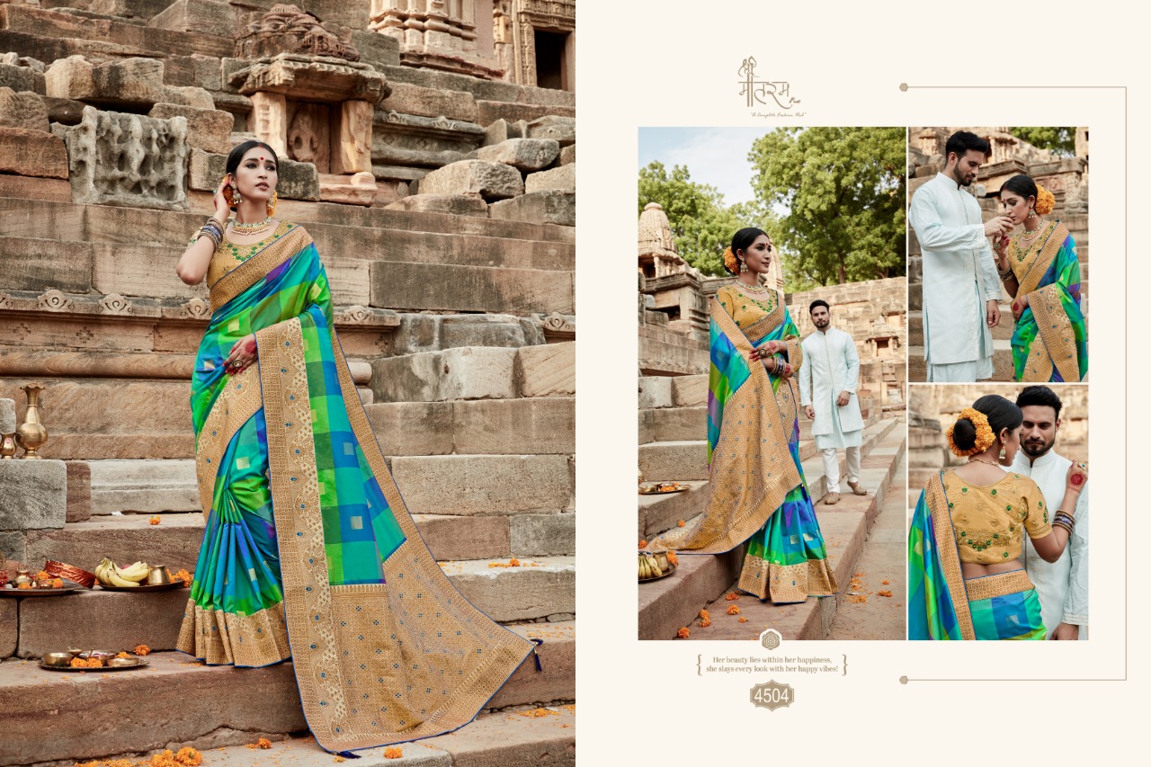 Parinay Bandhan By Shree Mataram 4501 To 4509 Series Indian Traditional Wear Collection Beautiful Stylish Fancy Colorful Party Wear & Occasional Wear Silk Jacquard Work Sarees At Wholesale Price
