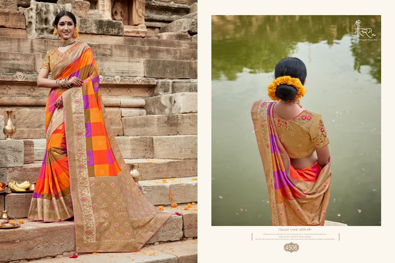 Parinay Bandhan By Shree Mataram 4501 To 4509 Series Indian Traditional Wear Collection Beautiful Stylish Fancy Colorful Party Wear & Occasional Wear Silk Jacquard Work Sarees At Wholesale Price