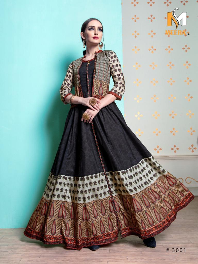 Paris Vol-1 By Meerali 3001 To 3005 Series Stylish Fancy Beautiful Colorful Casual Wear & Ethnic Wear Thai Silk/modal Chanderi Digital Printed Kurtis At Wholesale Price