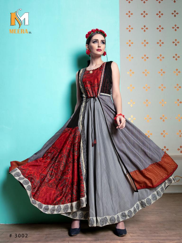 Paris Vol-1 By Meerali 3001 To 3005 Series Stylish Fancy Beautiful Colorful Casual Wear & Ethnic Wear Thai Silk/modal Chanderi Digital Printed Kurtis At Wholesale Price