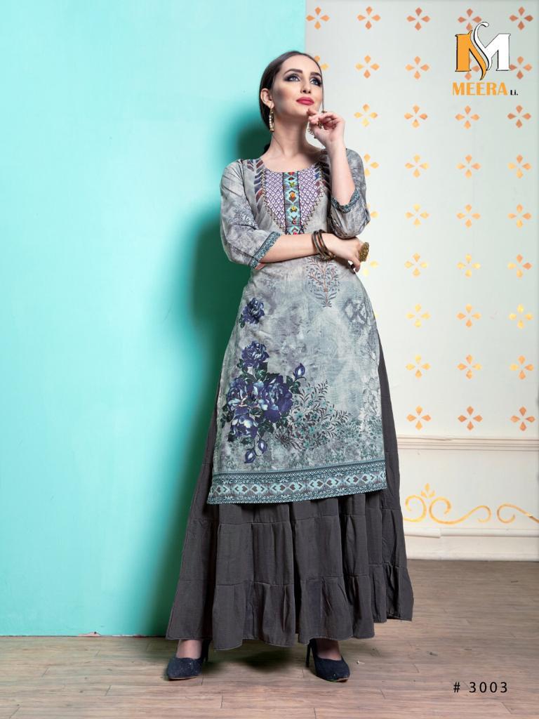 Paris Vol-1 By Meerali 3001 To 3005 Series Stylish Fancy Beautiful Colorful Casual Wear & Ethnic Wear Thai Silk/modal Chanderi Digital Printed Kurtis At Wholesale Price