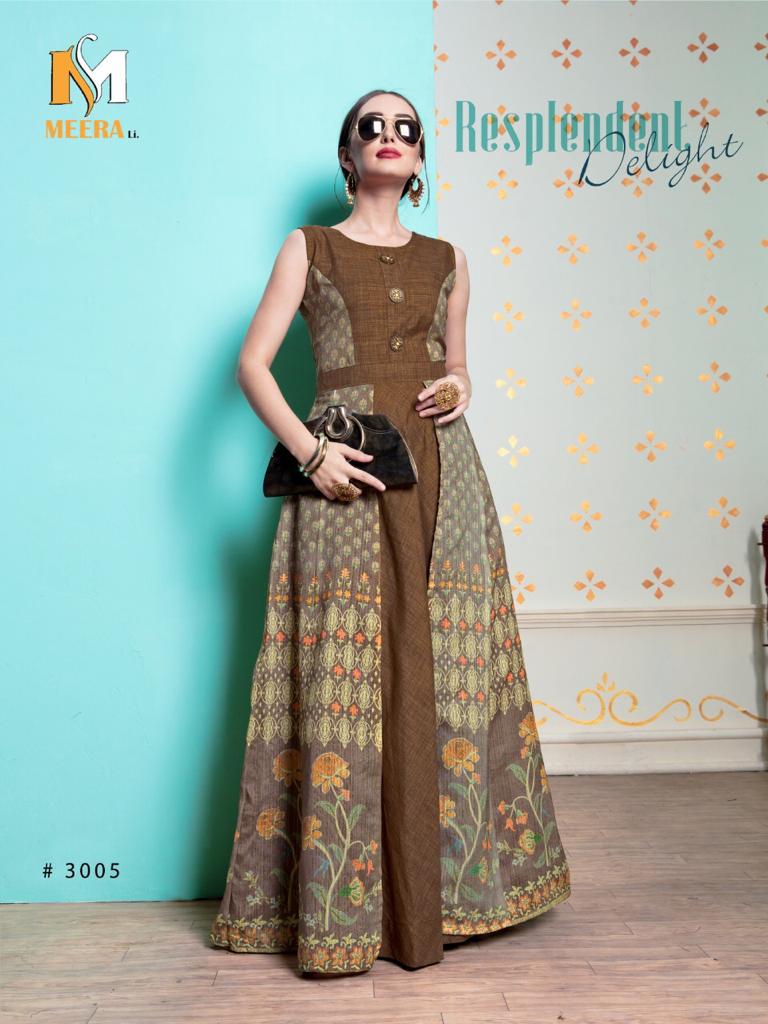 Paris Vol-1 By Meerali 3001 To 3005 Series Stylish Fancy Beautiful Colorful Casual Wear & Ethnic Wear Thai Silk/modal Chanderi Digital Printed Kurtis At Wholesale Price