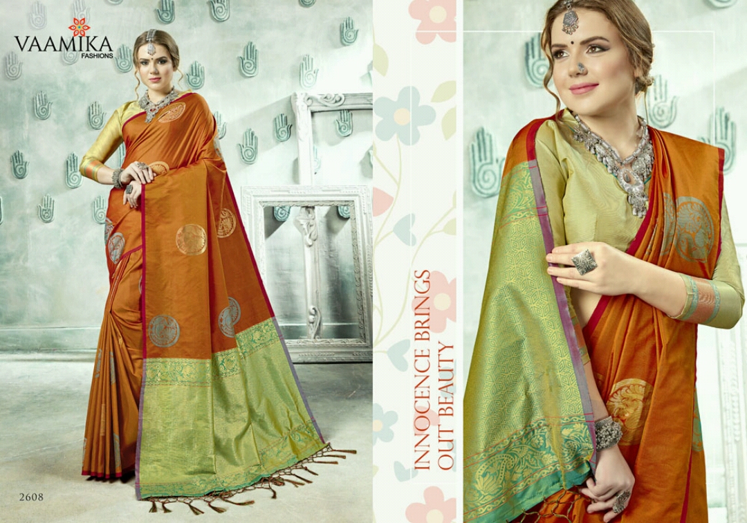 Parnika Silk By Vaamika Fashion 2601 To 2610 Series Designer Beautiful Wedding Collection Colorful Fancy Party Wear & Occasional Wear Silk Sarees At Wholesale Price