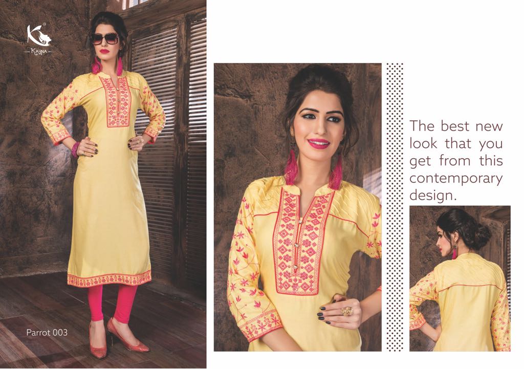 Parrot By Kayna 001 To 010 Series Beautiful Stylish Fancy Colorful Casual Wear & Ethnic Wear Rayon Printed Kurtis At Wholesale Price